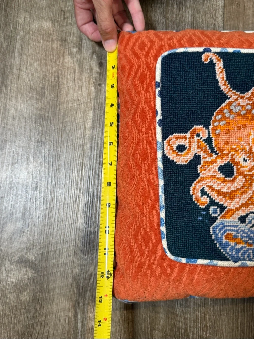 Octopus Cushion - Ehrman Tapestry Accent decor EUC nautical home